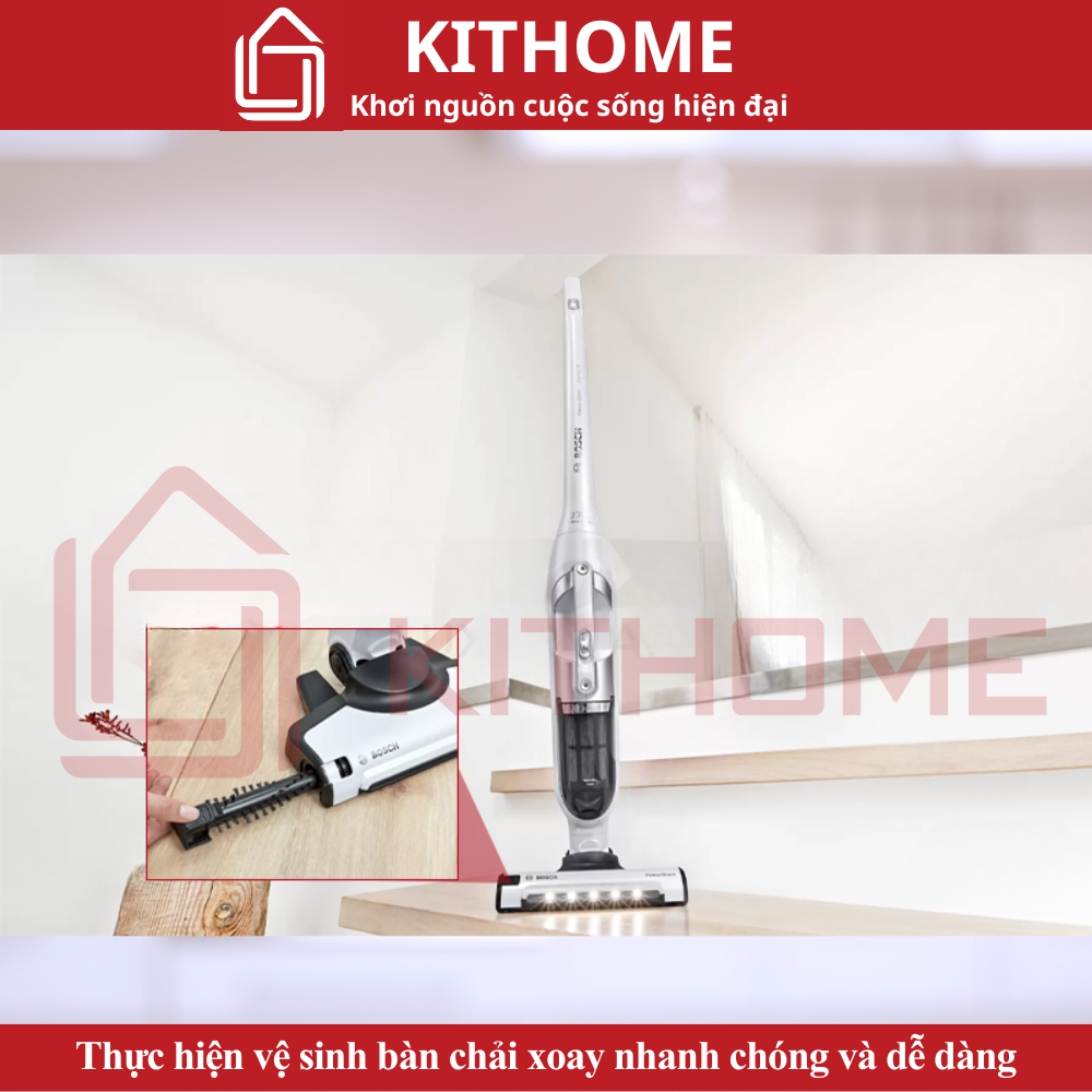 Thực hiện vệ sinh bàn chải xoay nhanh chóng và dễ dàng