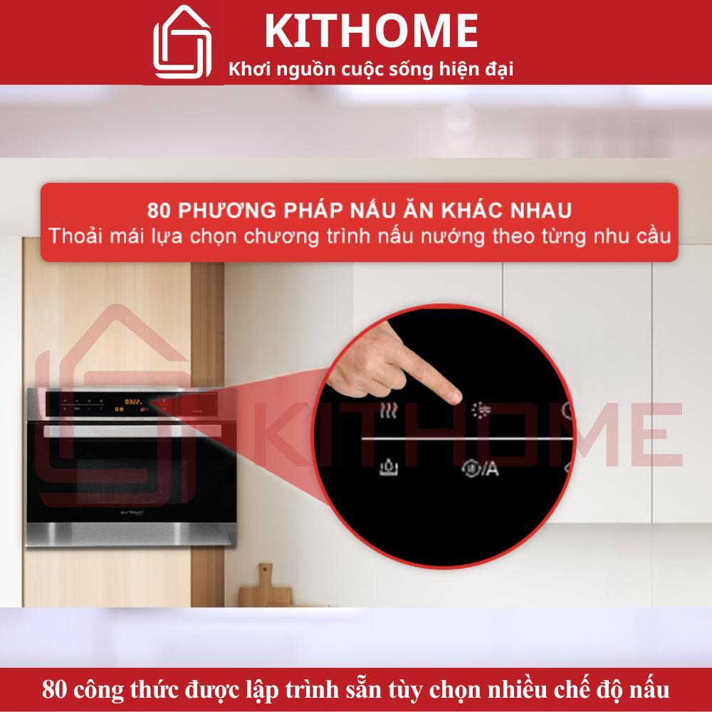 80 công thức được lập trình sẵn tùy chọn nhiều chế độ nấu nướng hơn