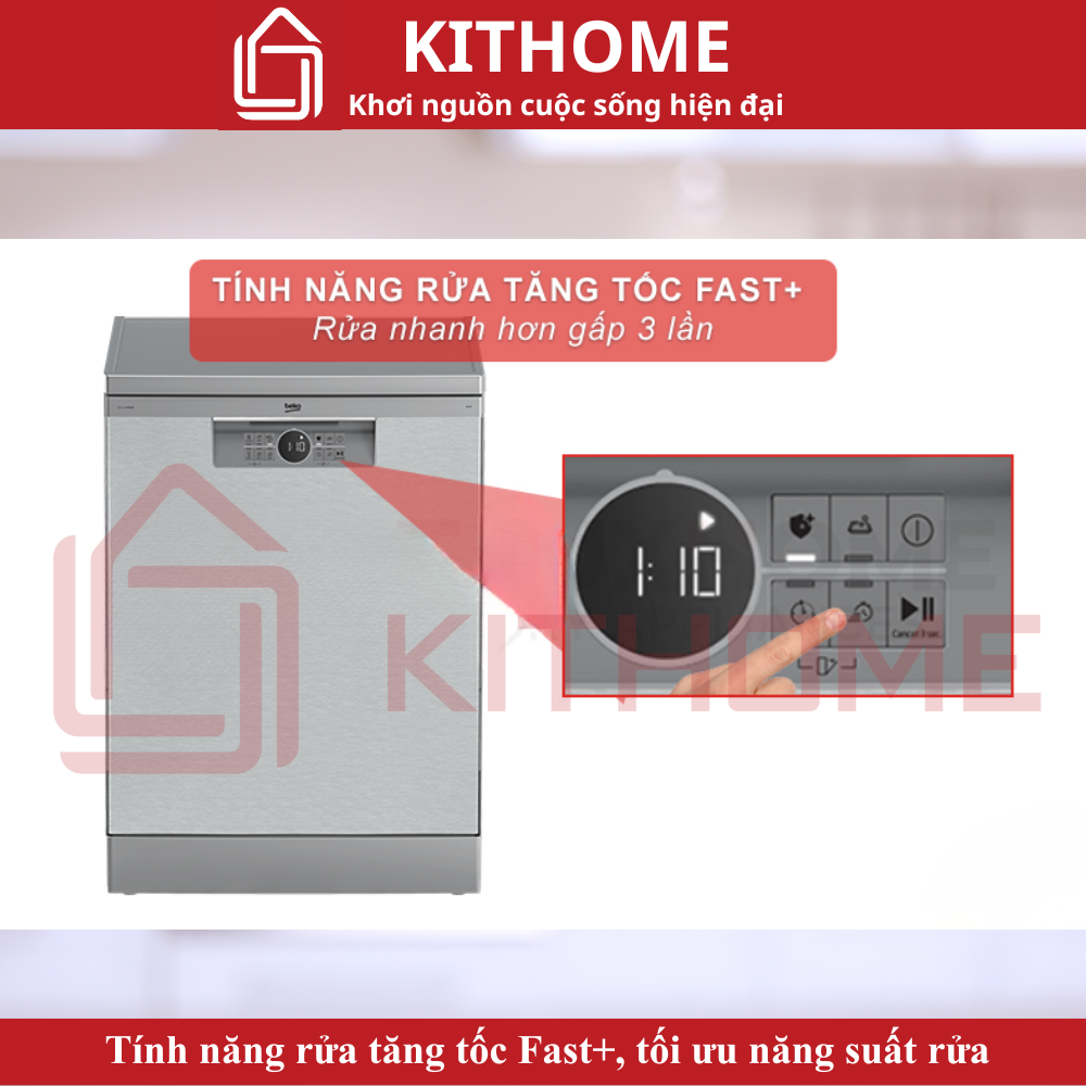 Tính năng rửa tăng tốc Fast+, tối ưu năng suất rửa