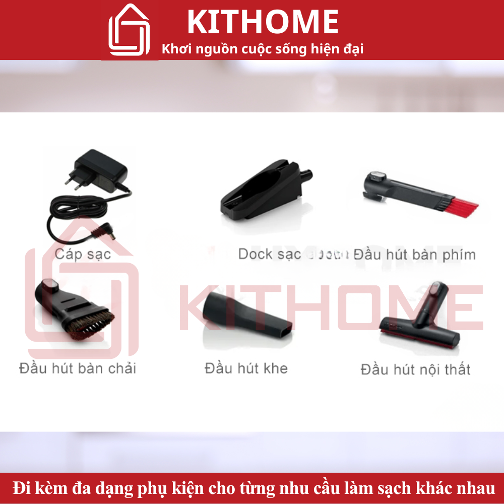 Đi kèm đa dạng phụ kiện cho từng nhu cầu làm sạch khác nhau