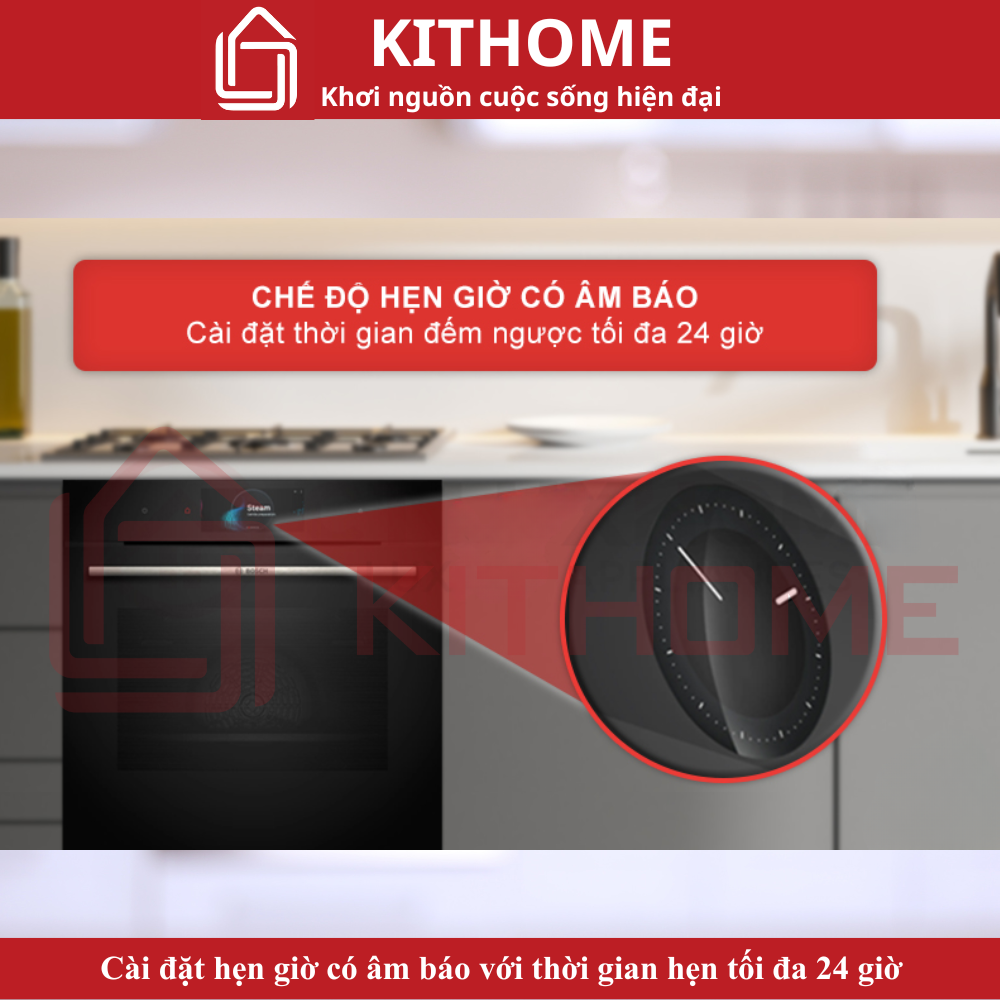 Hẹn giờ nấu lên tới 24 giờ, kiểm soát thời gian chính xác Hẹn giờ nấu lên tới 24 giờ, kiểm soát thời gian chính xác
