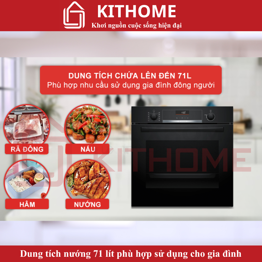 Dung tích khoang lò 71 lít, phù hợp gia đình đông người