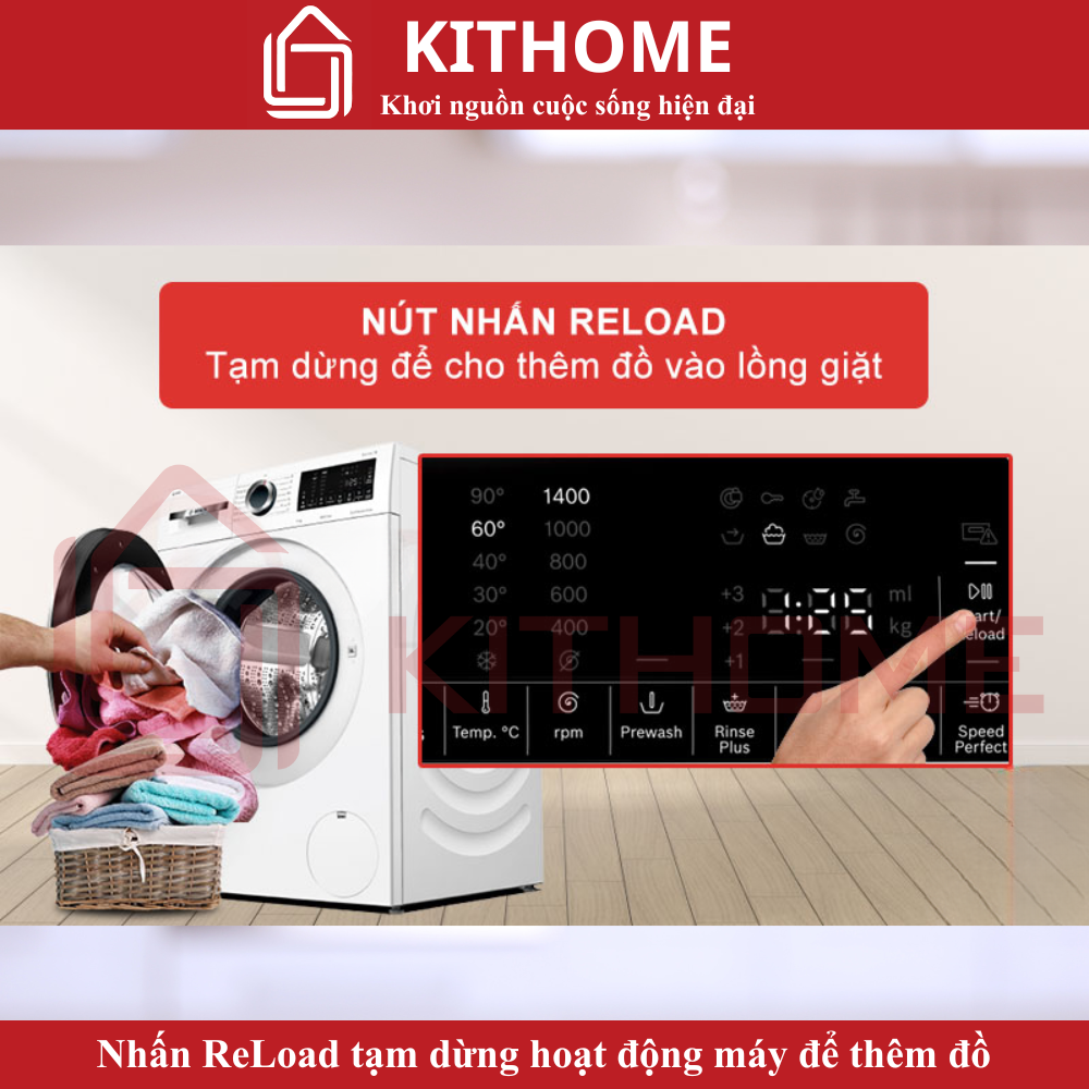 Tính năng Reload cho phép thêm đồ khi đang giặt