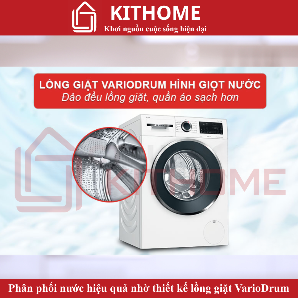 Phân phối nước hiệu quả với lồng giặt VarioDrum