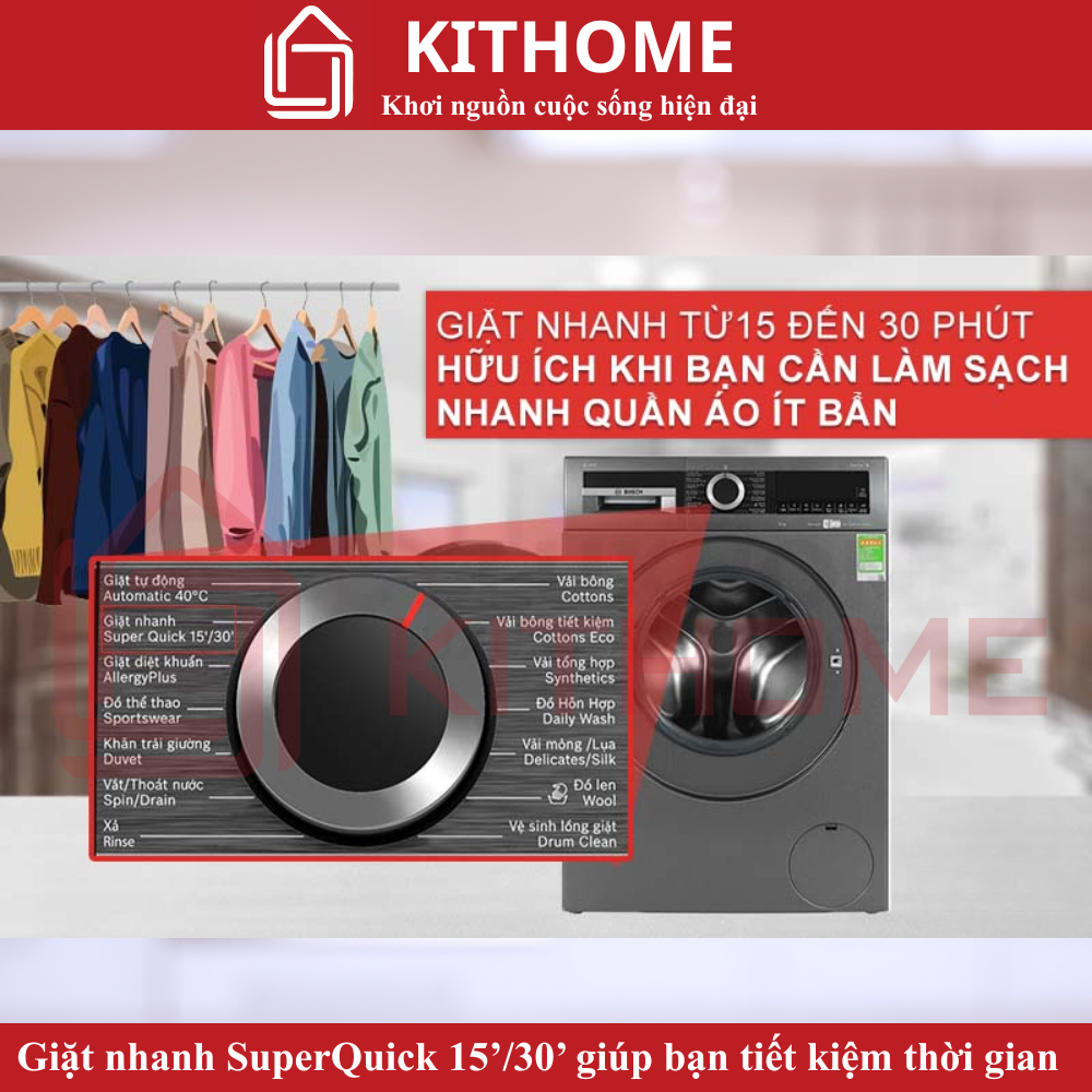 Giặt nhanh SuperQuick 15’/30’ tiết kiệm thời gian