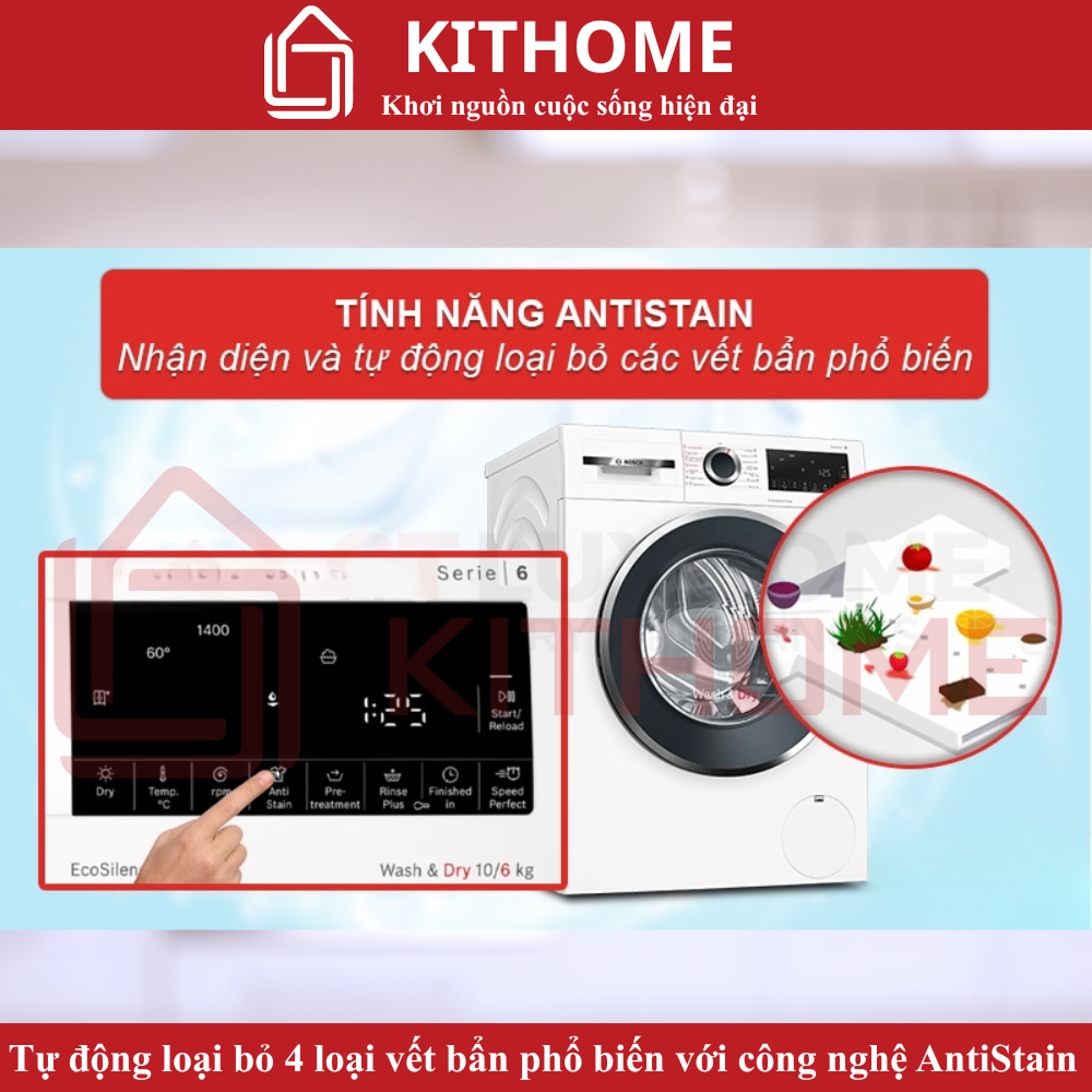 Tự động loại bỏ 4 loại vết bẩn phổ biến với công nghệ AntiStain