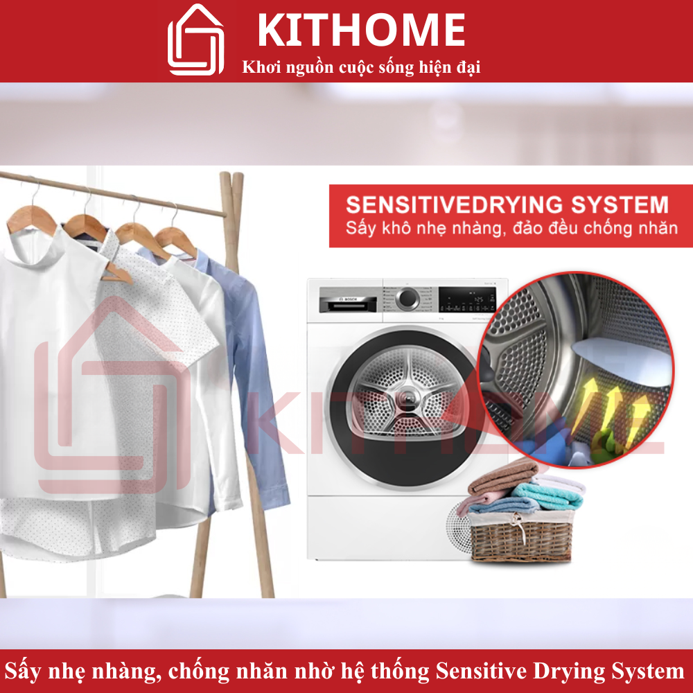 Hệ thống SensitiveDrying System sấy nhẹ nhàng, chống nhăn