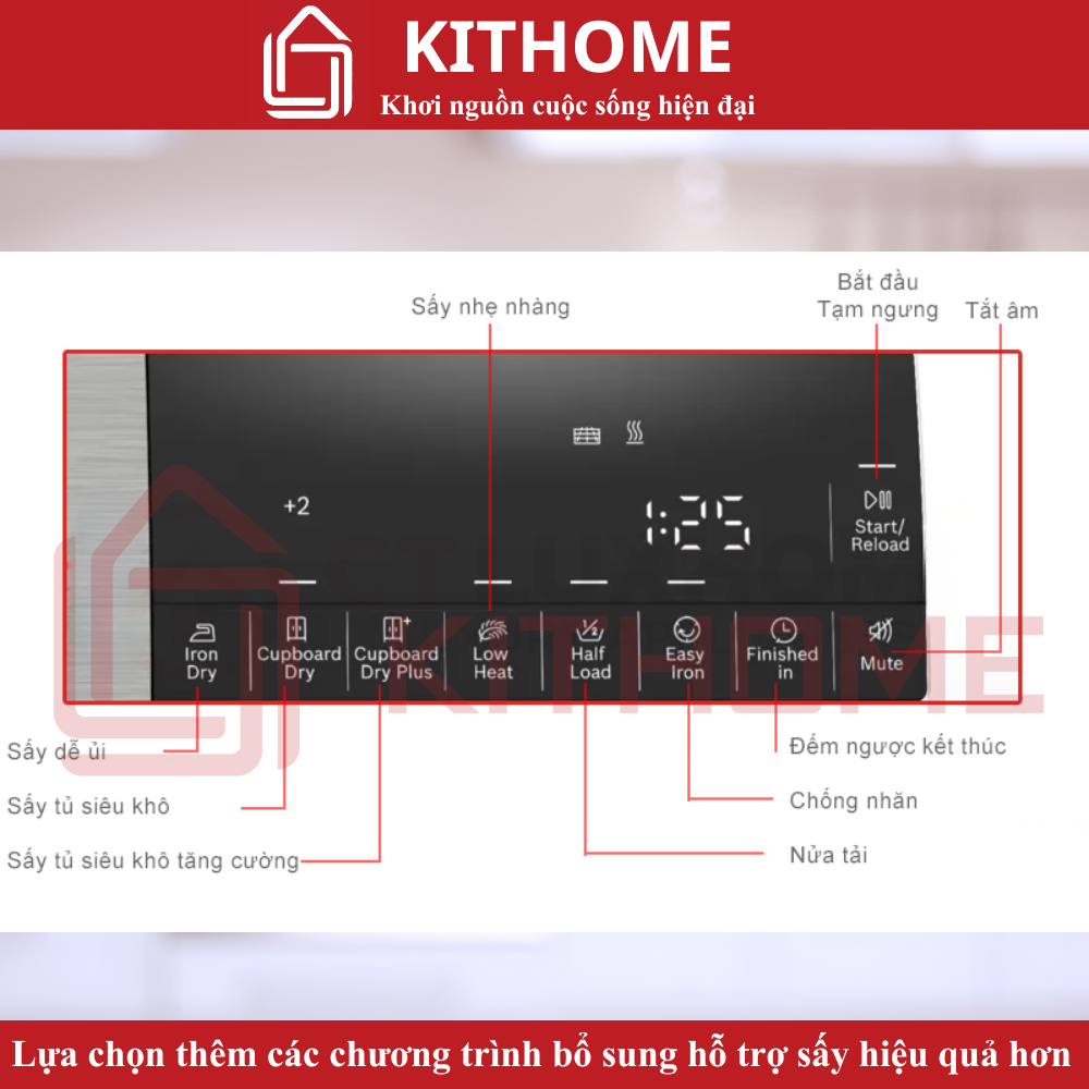 Lựa chọn thêm các chương trình bổ sung hỗ trợ sấy hiệu quả hơn