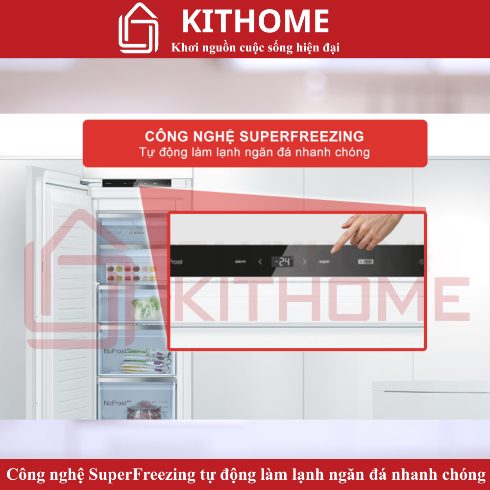 Công nghệ SuperFreezing tự động làm lạnh ngăn đá nhanh chóng