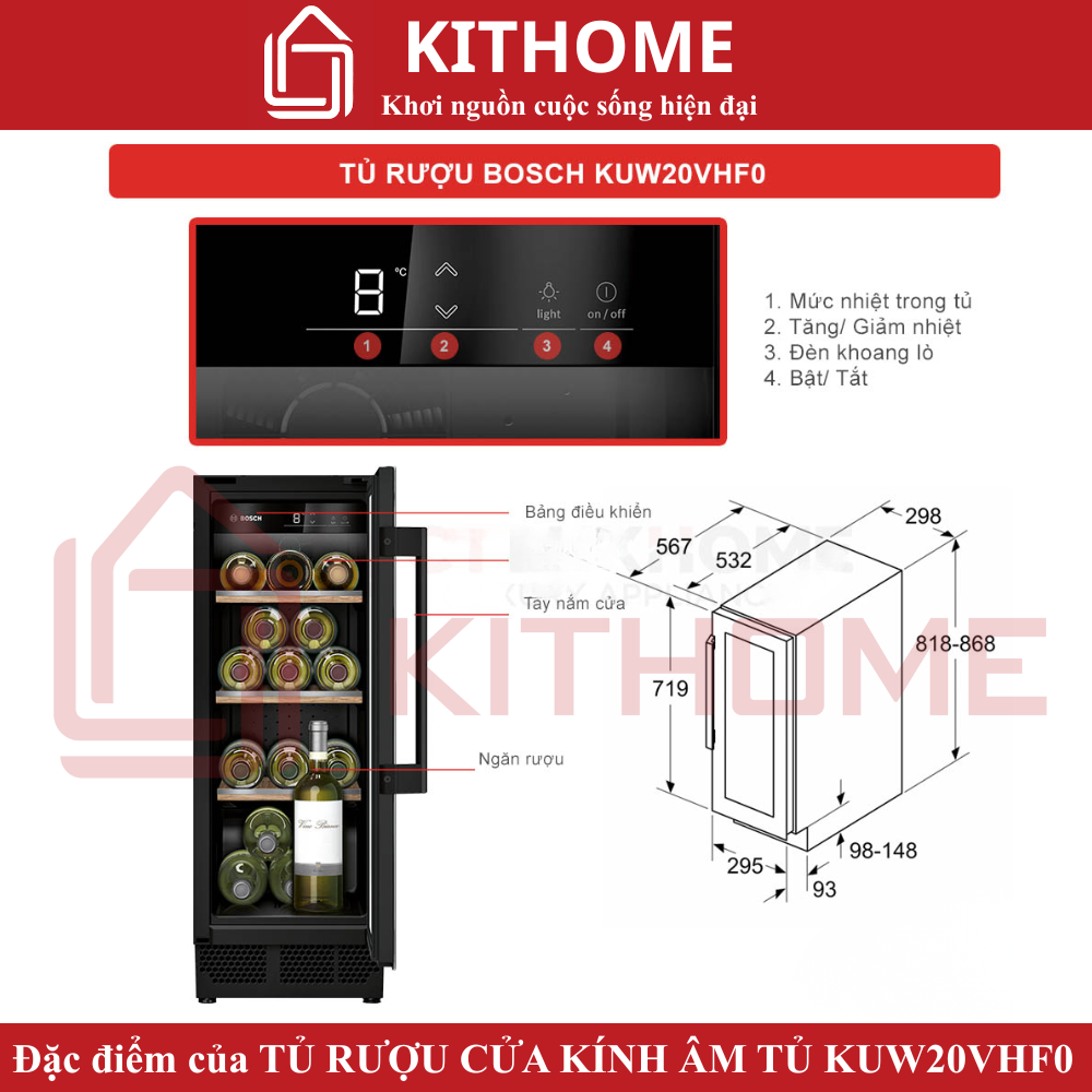 Đặc điểm nổi bật của Tủ rượu vang Bosch KUW20VHF0 Serie 6