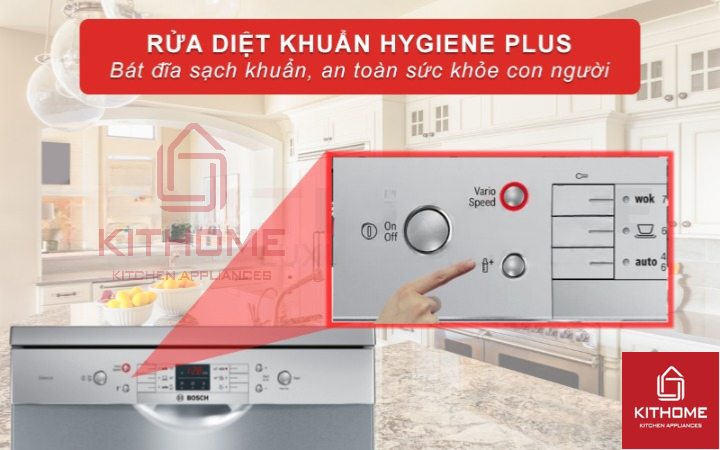 Chức năng rửa diệt khuẩn có thể kết hợp với các chương trình rửa thường