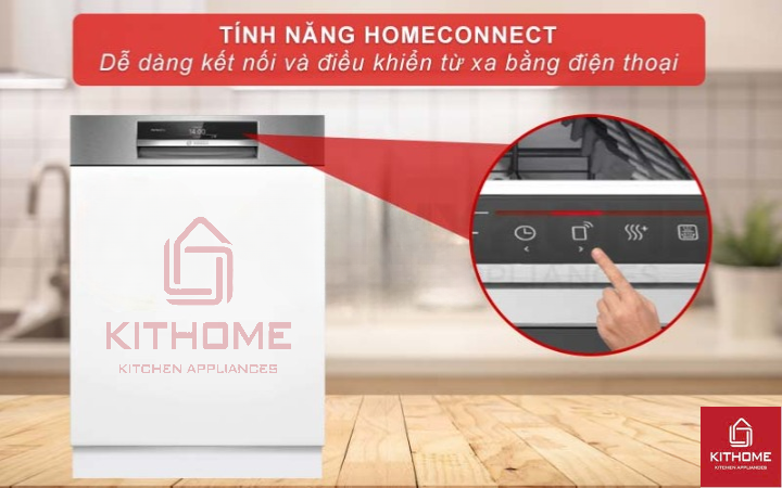 Dễ dàng kết nối và điều khiển máy rửa bát từ xa trên điện thoại thông qua ứng dụng “Home connect”
