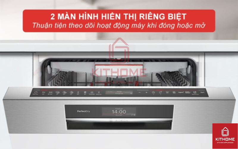 2 màn hình hiển thị riêng biệt giúp người dùng quan sát hoạt động máy ngay cả khi đóng hoặc mở