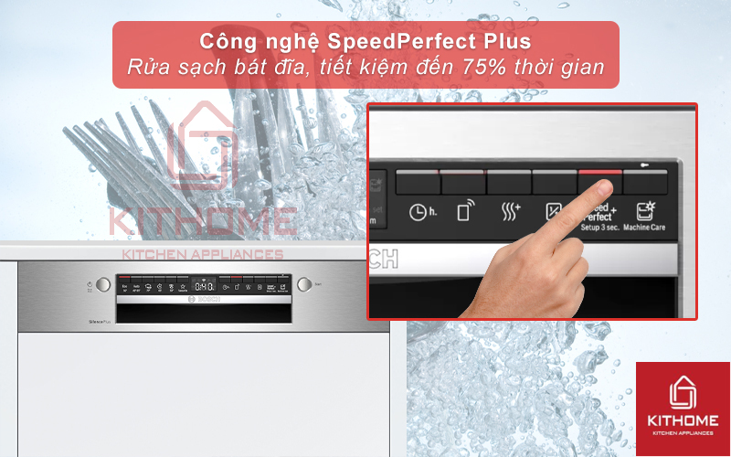 Tiết kiệm 75% thời gian rửa khi kích hoạt tính năng SpeedPerfect Plus.