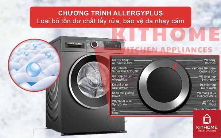 Tính năng AllergyPlus – Giặt diệt khuẩn, bảo vệ da nhạy cảm