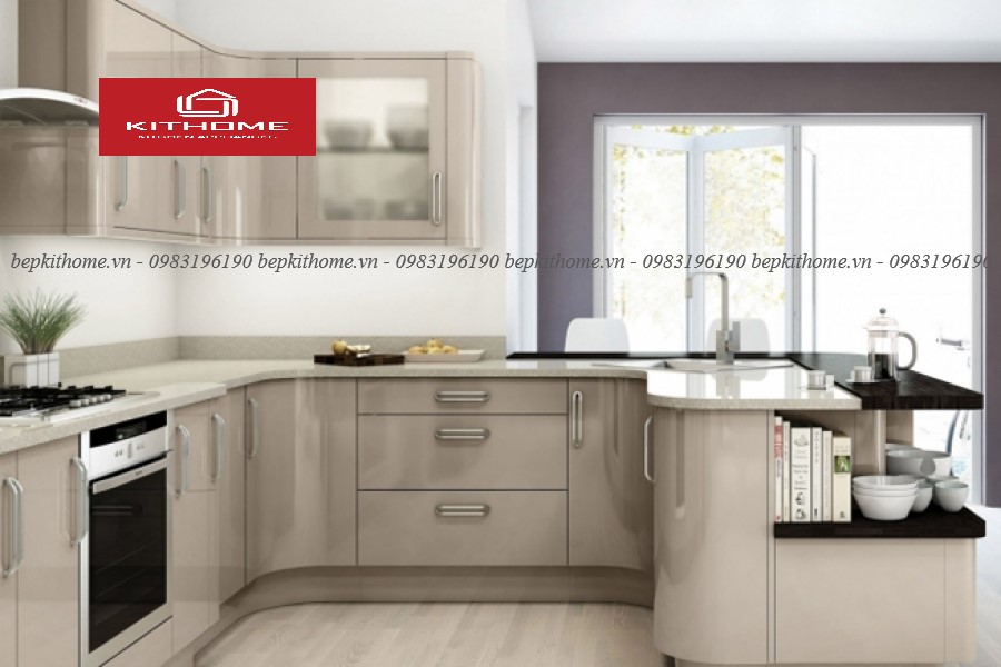 Mẫu tủ bếp Acrylic chữ G sang trọng - ARC52