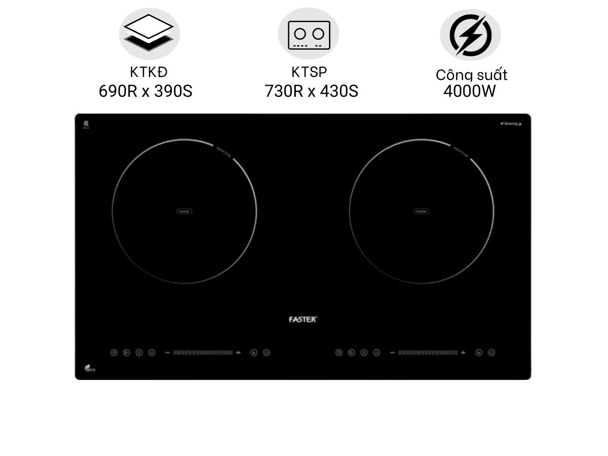 2.2) Sử Dụng Bảng Điều Khiển Chung bang-dieu-khien-bep-tu-faster-fs-772i-plus