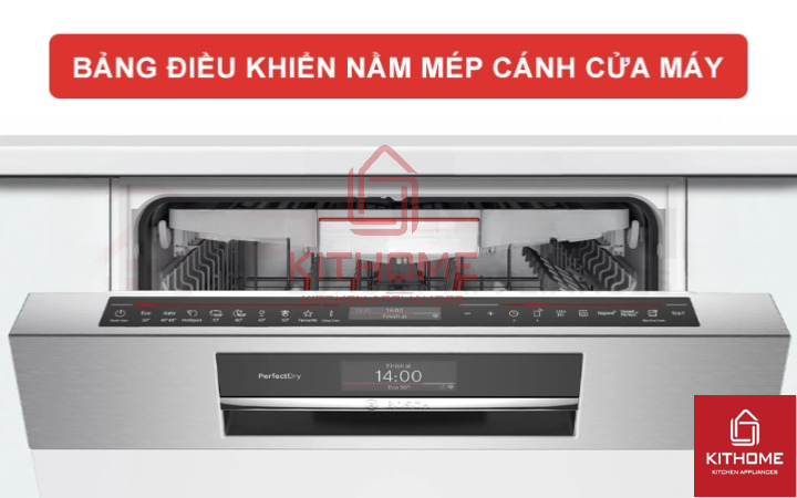 Bảng điều khiển TouchControl được đặt ở mép cánh máy rửa chén Bosch SMI8YCS01E