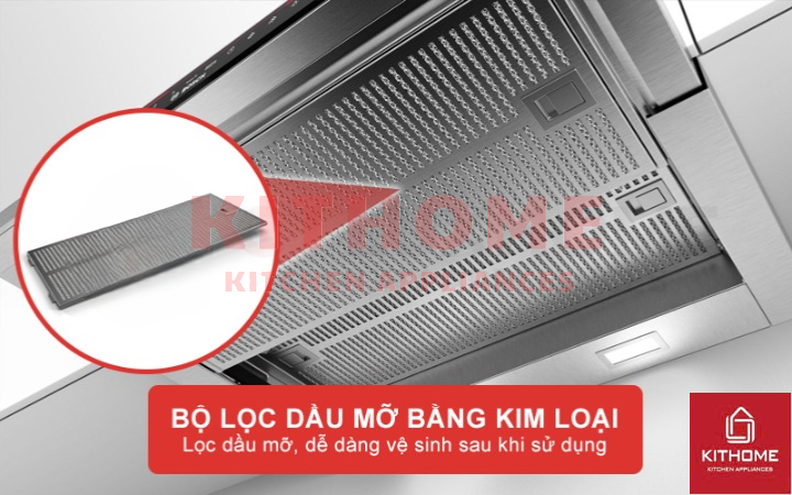 Bộ lọc dầu mỡ bằng kim loại giúp máy hút mùi hoạt động hiệu quả