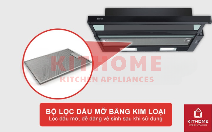 Bộ lọc dầu mỡ bằng kim loại giúp duy trì hiệu suất hút tối đa