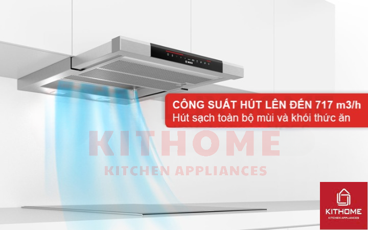 Công suất hút mạnh mẽ, loại bỏ mùi thức ăn nhanh chóng, mang lại không khí tươi mát
