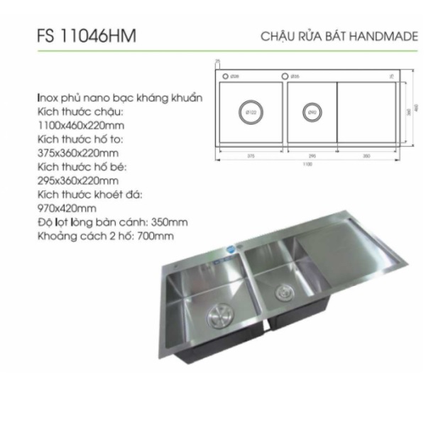 Chậu rửa bát FASTER FS 11046HM