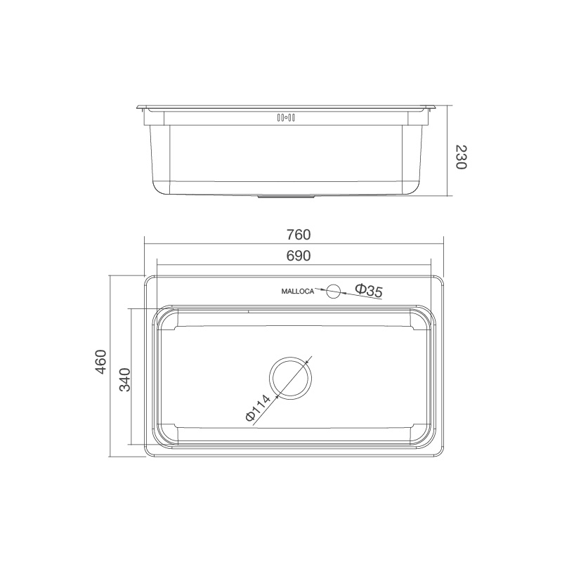 CHẬU RỬA BÁT MALLOCA MS 1022D