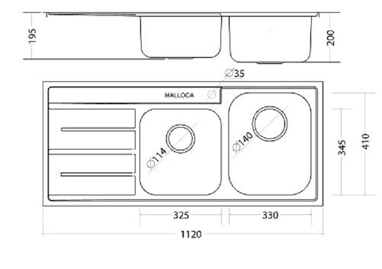 CHẬU RỬA BÁT MALLOCA MS 1027L NEW