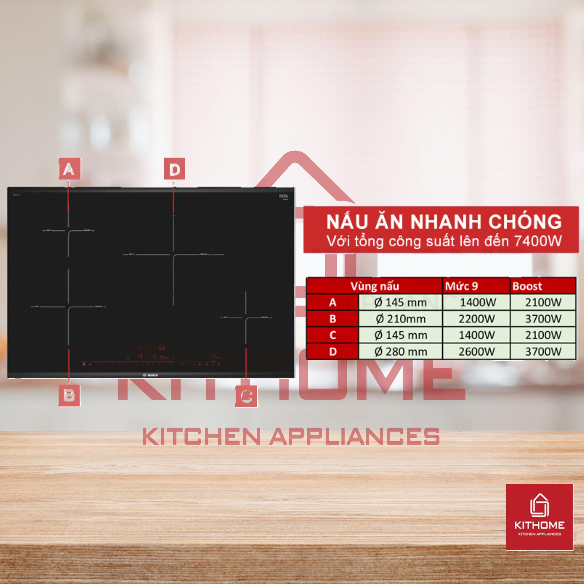 Bếp từ Bosch PIE875DC1E 4 vùng nấu