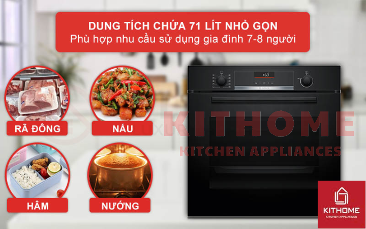 Dung tích lò 71 lít, phù hợp cho gia đình đông người
