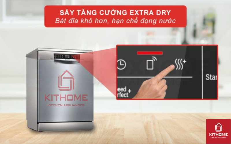 Kích hoạt sấy tăng cường ExtraDry giúp bát đĩa khô hơn