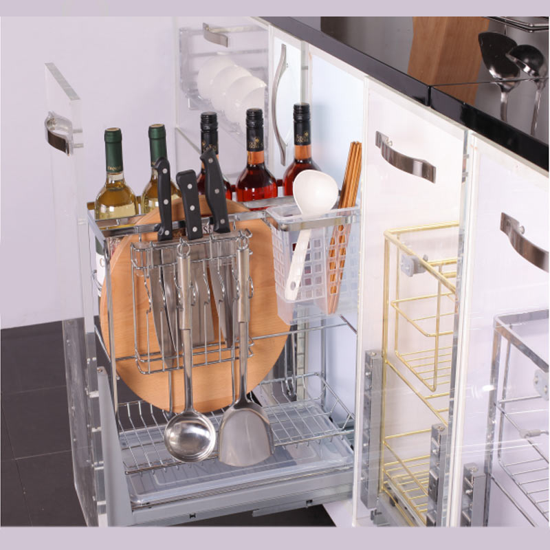 Giá dao thớt inox SUS304 cao cấp China cho ngăn kéo 350mm EP35