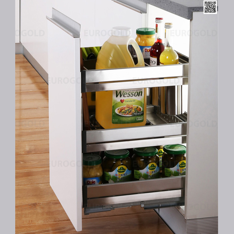 Giá gia vị inox hộp China cho ngăn kéo 400mm EU1240
