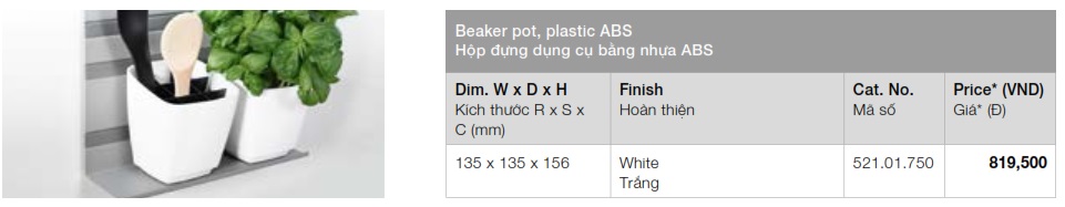 Hộp nhựa cho thanh nhôm treo tường nhà bếp Hafele 521.01.750
