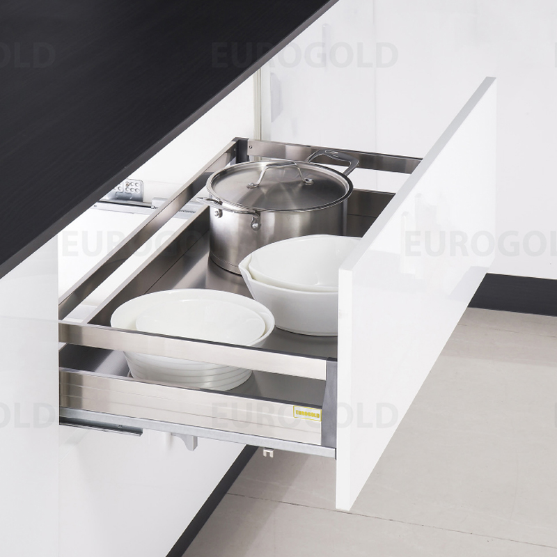 Giá xoong nồi tủ dưới inox hộp China - 600mm EU130600