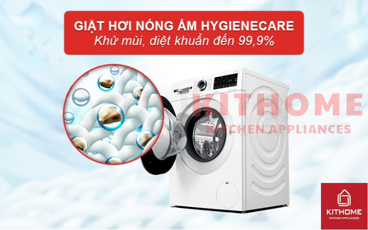 Chương trình Hygiene Care mang đến khả năng giặt diệt khuẩn, giúp loại bỏ vi khuẩn hiệu quả và bảo vệ làn da nhạy cảm.