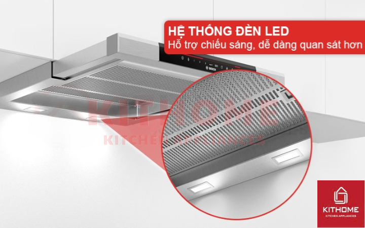 Hệ thống đèn LED chiếu sáng, dễ dàng quan sát khi nấu nướng