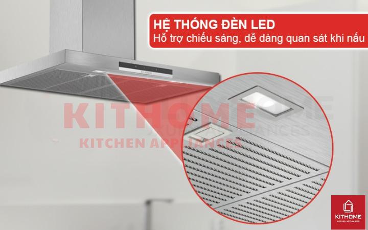 Hệ thống đèn LED chiếu sáng, dễ dàng quan sát khi nấu nướng