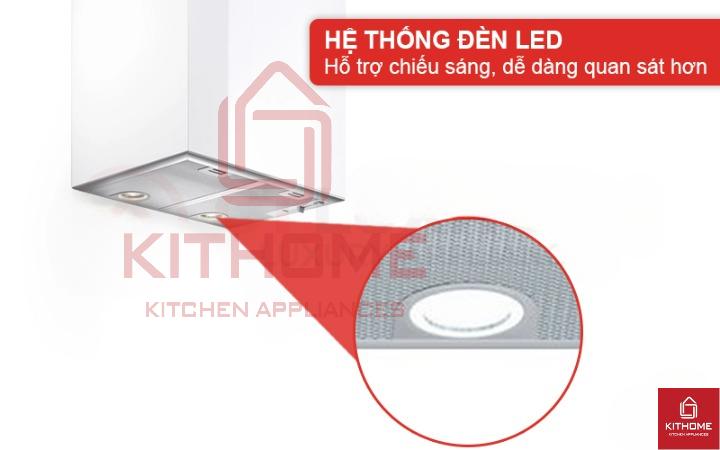 Hệ thống đèn LED chiếu sáng, dễ dàng quan sát khi nấu nướng
