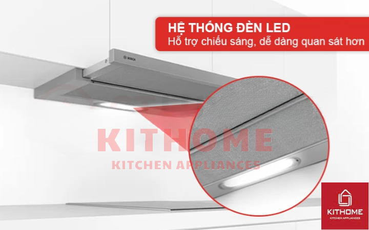 Đèn LED chiếu sáng giúp bạn quan sát dễ dàng khi nấu nướng