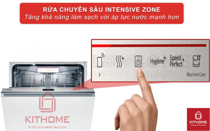 Tăng áp lực nước giàn dưới cùng Intensive Zone kết hợp hệ thống thủy lực Extra Clean Zone