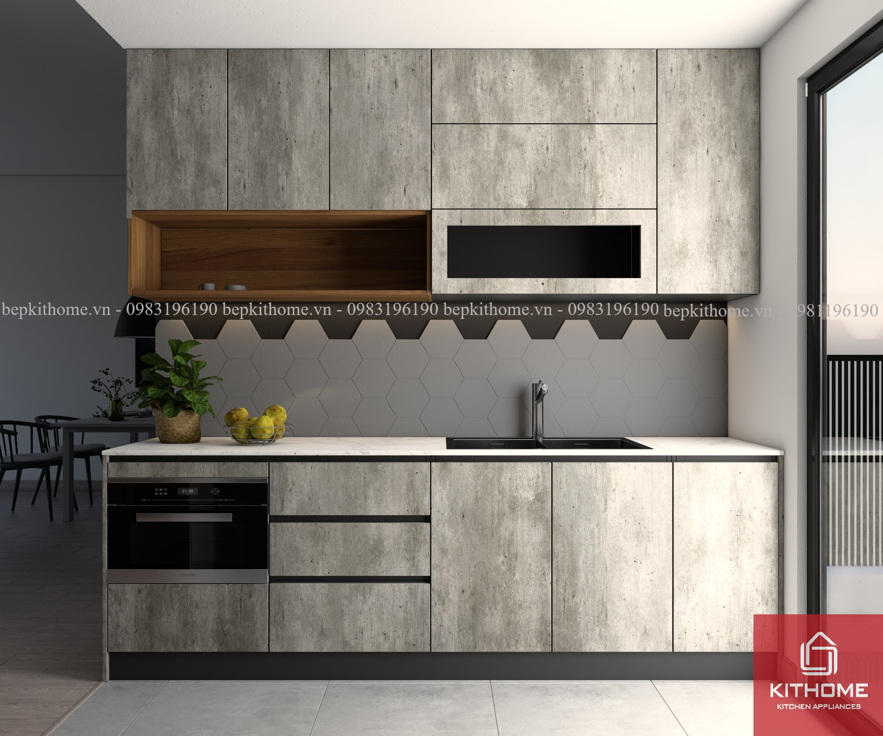 Mẫu tủ bếp Laminate LAMI08