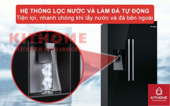 Máy làm đá tự động và lấy nước mát bên ngoài tiện lợi