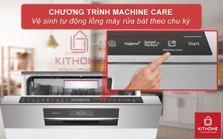 Tính năng Machine Care sẽ tự động vệ sinh máy rửa bát Bosch SMI8YCS01E