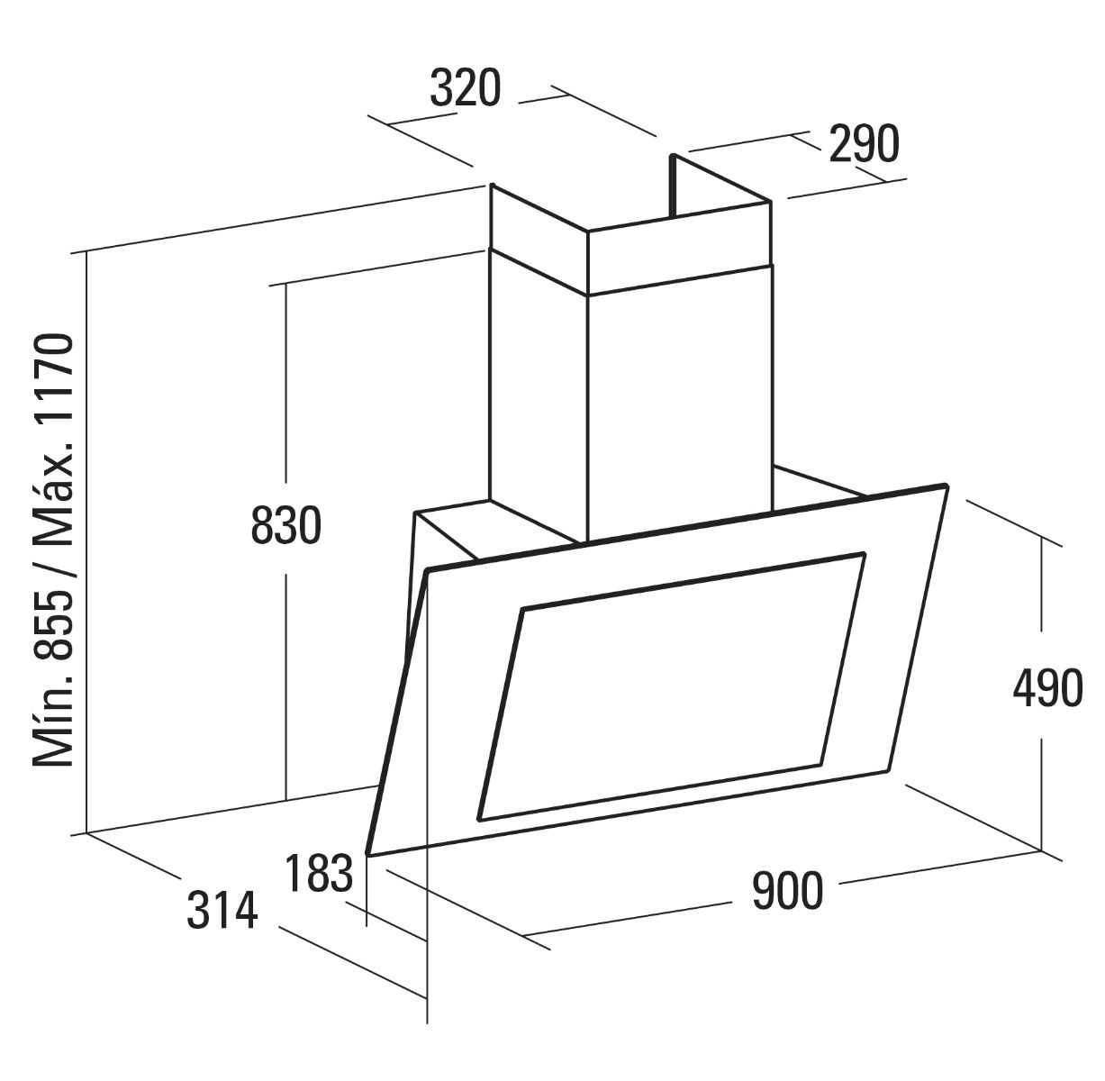 Máy hút mùi treo tường CATA Thalassa 900XG BK 5 Máy hút mùi treo tường CATA Thalassa 900XG BK - Ảnh 4