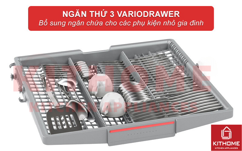 Bổ sung thêm ngăn chứa thứ 3 VarioDrawer đựng các phụ kiện nhỏ trong gia đình.