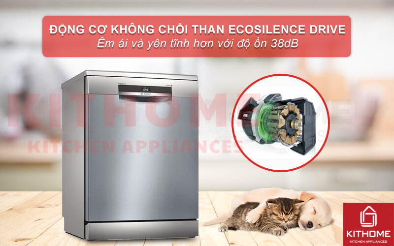 Động cơ EcoSilence Drive giúp máy rửa bát Bosch SMS6ECI07E vận hành êm ái hơn.
