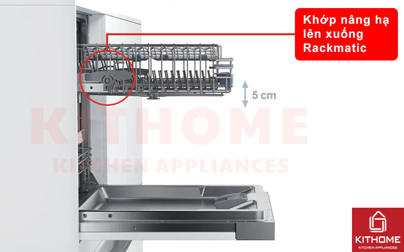 Điều chỉnh độ cao giữa các giàn thông qua hệ thống Rackmatic.