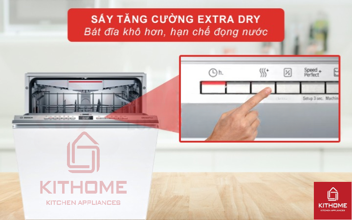 Sấy tăng cường Extra Dry cho bát đĩa khô hơn