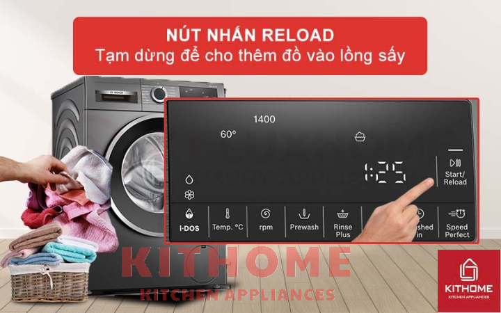 Reload – Tạm ngừng máy để thêm đồ giặt giữa chu trình